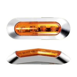12V 24V 4LED Truck Side Marker Light E4 Electroplated Truck Side Indicator Light Car Light Accessories