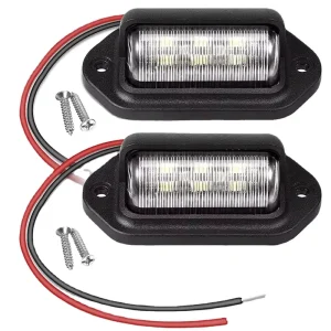 12V 24V 6 LED Number License Plate Light Lamp Taillight Universal Cars Truck Trailers Motorcycle Boat Side Lamp Rear Bulbs