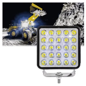 12V 24V 75W 109mm Square LED Work Light IP67 Waterproof 4800LM Diecast Aluminum Housing Offroad Truck Forklift Excavator ATV