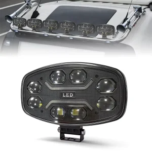 12V 24V 80W White+Yellow DRL 10 Inch Car LED Working Lights LED Headlight Spotlights Driving Light for Pickup Truck