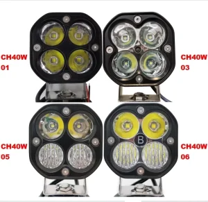 12V/24V Auto Exterior Lighting 40W Work Light Bar Pods 3 Inch LED Angel Eyes Car Lights for Off-Road Use