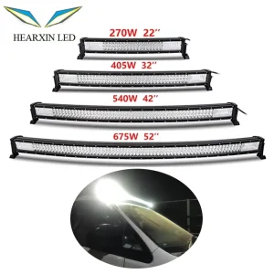 12V 24V Bara LED 22 32 42 50 52 Inch Curved LED Light Bar Combo LED Driving Work Light 7D Bar for 4×4 Offroad Car Truck SUV ATV