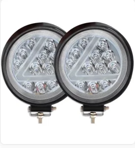 12V 24V Car Accessories 4Inch 36W 12LED Large View Dual Color Flashing LED Work Light for Offroad Truck Auto Exterior Lighting