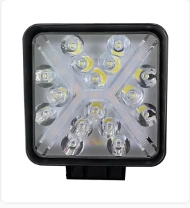 12V 24V Car Accessories 4Inch 48W 12LED Large View Square Dual Color Flashing LED Work Light for Auto Exterior Lighting