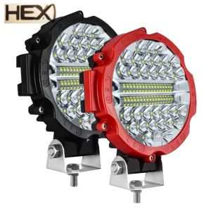 12V 24V Car Work Light 7″ Round 51W 6000K LED Fog Driving Lamp Aluminum Truck OffRoad 4X4 ATV Work Light White Yellow Red Blue