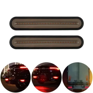12V 24V Dual Color Flowing LED Light Guide Car Reverse Brake Stop Indicator Turn Signal Taillight