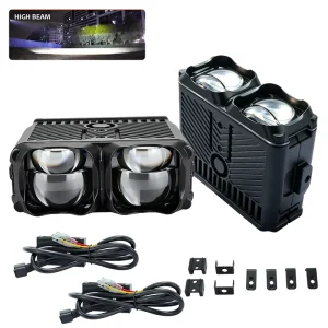 12V 24V Mini Zda4 Dual Colour Grille Light 6000K/4300K Spot Projector Lens for Car 4X4 Offroad Motor Exterior Spot Lamp 160w