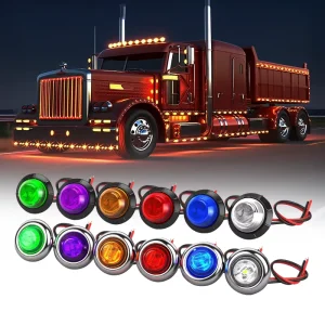 12V 24V Round LED Car External Lights Side Marker Indicator Trailer Rear Side Lamp for Trucks Buses