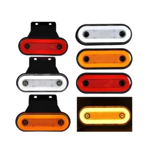 12V 24V Truck Side Marker LED Trailer Lights Auto Lamp with Red White Amber Bracket for RV Bus Camper Van Clearance