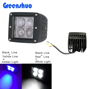 12V 3-Inch LED Offroad Work Lights White Blue Square Spot Ditch Car & Truck Exterior Lighting for 4×4 Auto Work Light