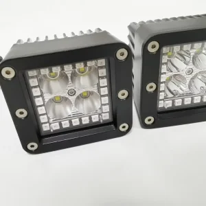 12V 3 Inch Mini RGB LED Work Light Pod Projector for Wrangler JL Universal Fitment