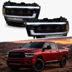 12V 3000K LED Headlights Impact Resistant ABS Easy Plug+Play Install for Dodge Ram 1500 2500 3500