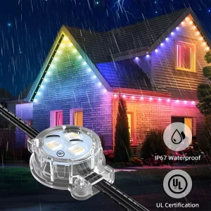 12V 30mm RGBW Outdoor Point Lights Permanent Cold Weather with Aluminum Track for Eave Decoration