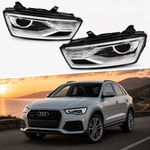 12V 6000K LED Front Lights Assembly High Strength ABS Easy Install Auto Headlamps for Audi Q3 8UD941005B 8UD941006B