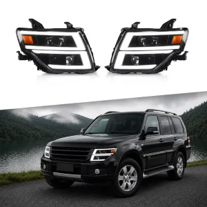 12V 6000K LED Headlamps with ABS Case for Mitsubishi Pajero V93 V97 Plug and Play Easy Installation Auto Parts