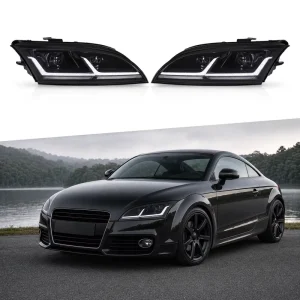 12V 6000K LED Headlight Assembly for Audi TT MK2 Robust ABS Shell Plug and Play Front Lamps Auto