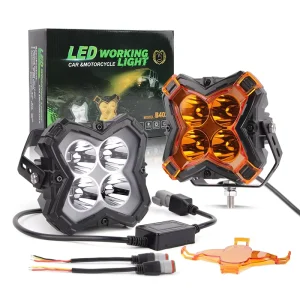 12V 80V 80W White Yellow 4Inch LED Work Light Daytime Running Light for Auto Exterior Lighting Offroad 4X4 ATV Lamps Fog Lamp