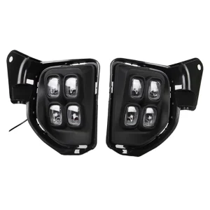12V 8W LED Daytime Running Light Fog Light Cover with Yellow Turn Signal for Hiace Car