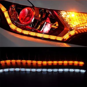 12V APP Control Colourful Switchback Turn Signal Flowing Running Car Led Crystal Tear Eyes Flexible Led DRL Strip Light