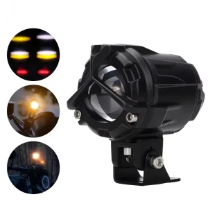 12V Aluminum Motorcycle LED Headlight High Brightness Flashing Headlamp Universal Upgrade Replacement Driving Light