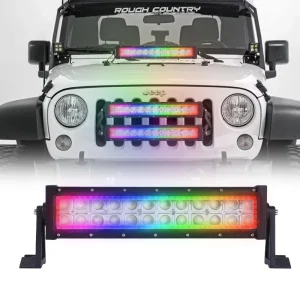 12V Amber LED Light Bar Slim Light Bars Off Road Lights 4×4 50 Inch RGB LED Light Bar