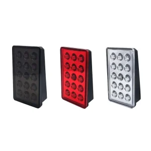 12V Auto Exterior LED Brake Pilot Work Reverse Safety Signal Lamps 15/16/20LED Square Triangle Flash Warning Lights