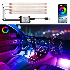 12V Car Ambient Lamp Colorful LED Strip Neon for All Car Models 48LED Interior Light