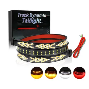 12V Car Brake Turn Light Signal Flexible LED Strip Rear Tail 3 Color Flash Lights for Pickup Trunk Cargo Jeep RV SUV