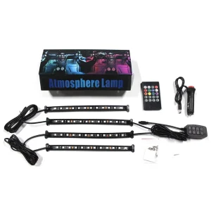 12V Car Interior Lights Kit 4Pcs Flexible Led Car Inside Interior Atmosphere Lights Kit