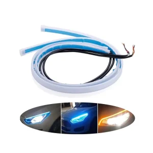 12V Car LED DRL Lamp Strip Car Daytime Running Light Turn Signal Light Flexible Waterproof Soft Tube Guide Light Strip