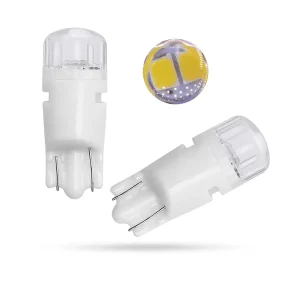12V Ceramic Small Car LED Bulb T10 W5W 194 168 2825 Car Lights Auto License Plate Bulb Door Lamp 2835 2SMD Clear Lens