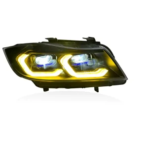 12V Double Color Headlights for 3 Series E90 Two Color LED Headlight Assembly Modification 05 12 Daytime Running Lights