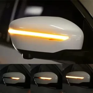 12V Dual Color Side Mirror with LED Strip Flowing Turn Signal Lamp DRL Car Rearview Indicator Lamp