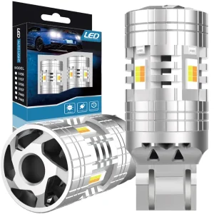 12V Dual Color Switchback White Amber Yellow 1157 3157 7443 Car Led Light Bulbs