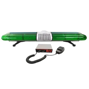 12V Green LED Emergency Light Bar with Loud Siren Speaker for Ambulance Emergency Vehicles