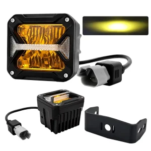 12V Ip67 Waterproof Cube 90W Amber Drl 3000K Led Laser Pod Off Road Led Work Light for 4X4 Jeep Suv Car Exterior Spotlight