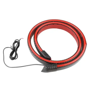 12V LED Auto Turning Signal Flexible Strip Lamp Carbon Fiber Rear Trunk Tail Spoiler Strip for Car Brake Single Deck Roof Style