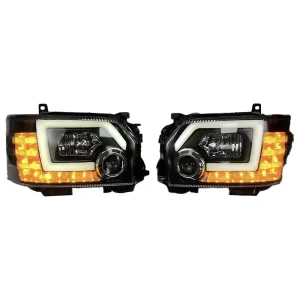 12V LED Driving Headlight Assembly for TOYOTA HIACE Modified Dynamic LED Flowing Turning Signal Daytime Running Light