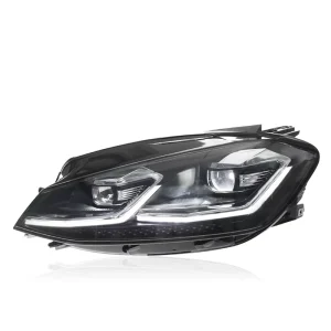 12V LED Headlight Assembly for Golf 7 Daytime Running Lights and Flowing Turn Signals 6000K Color Temperature