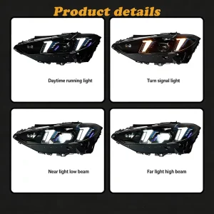 12V LED Headlight Kit 55W 6000K 8000LM Dual Lens DRL Turn Signal Universal Car Upgrade