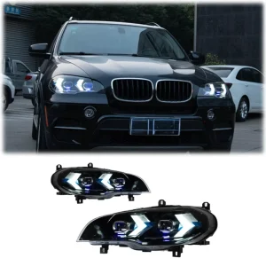 12V LED Headlights for BMW X5 E70 AFS Projector Head Lamp DRL Sequential Turn Signal With E Mark