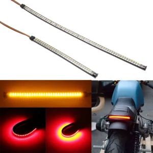 12V LED Motorcycle Lighting Systems 20cm 30cm 40cm Tail Light Universal DC Stop Flashing DRL Lamp Flow Turn Signal