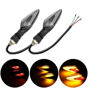 12V LED Motorcycle Turn Signal Light White Yellow Dual Color Indicator Warning Tail Light for Moto Motorbike Motorcycle