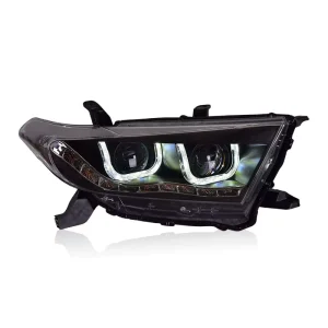12V LED Projector Headlight Assembly Sequential Turn Signals Daytime Running Lights Universal