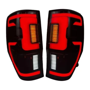 12V LED Taillight Assembly with Smoke Lens Brake Turn Signal Rear Reverse Taillights for Ford Ranger T6 T7 T8