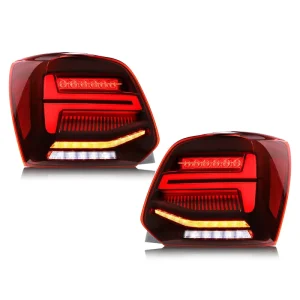 12V LED Taillights Assembly Turn Signal Brake Reverse Stop Rear Lamp IP65 Waterproof Plug+Play Fit for VW Polo