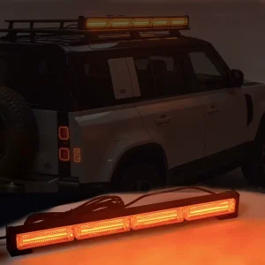 12V LED Traffic Advisor Light Bar Amber Strobe Warning Light with Suction Cup Mount for Tow Trucks