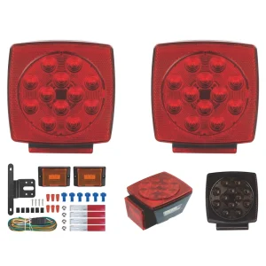 12V LED Trailer Light Kit with Brake Stop Tail Lights Wire Harness SAE DOT Approved IP67 Rated 2 Year Warranty