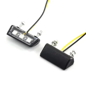 12V Motorcycle Rear LED License Plate Light E mark Certified ABS Material Universal Fit Metallic Tail Lighting System Light