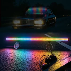 12V Multi Color LED Windshield Warning Light Bar with Suction Cup Mount